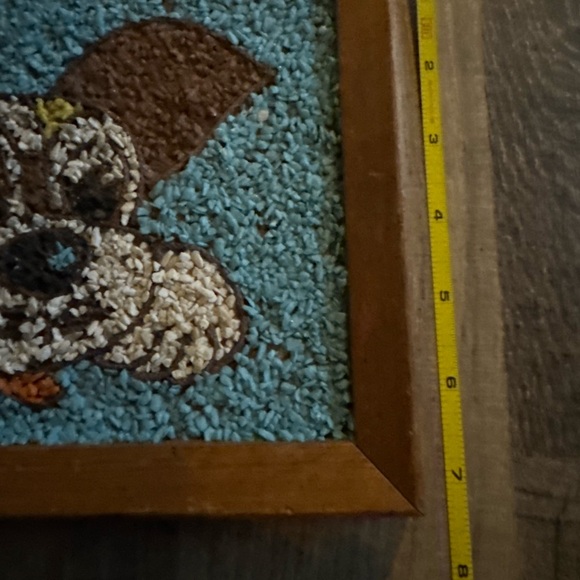 Vintage Kitsch Gravel Art Puppy Dog Wall Hanging, 1960s MCM Pebble Mosaic - Picture 5 of 9